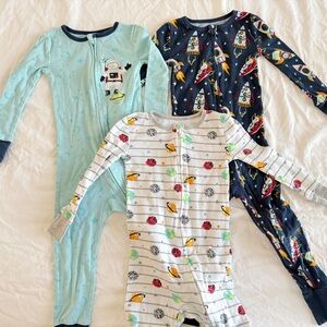 Kids Headquarters Space Astronaut Planets 3-pack Bodysuit Sleeper Pajama 3T